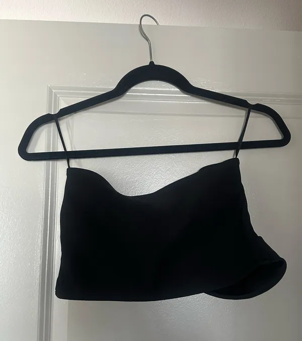 Zara Black Wrap Crop Top - Image 4
