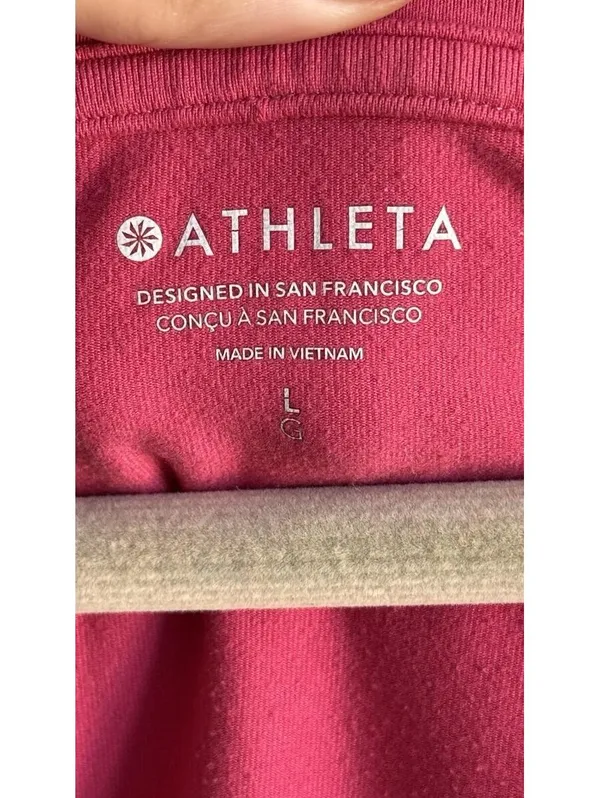 Athleta Shanti Top Dragonfruit Pink Long Sleeve Crop Top Size L - Image 6