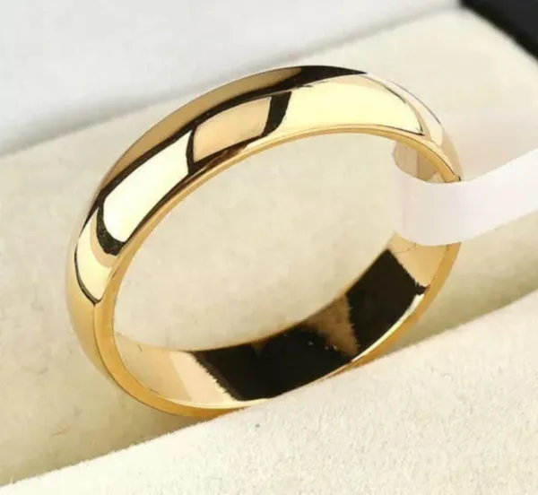 4.5mm Plain Gold Stainless Steel Ring - Image 2