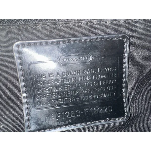 Coach Signature Stripe File Crossbody Zip Shoulder Bag F19220 Black Vintage Y2K - Image 11