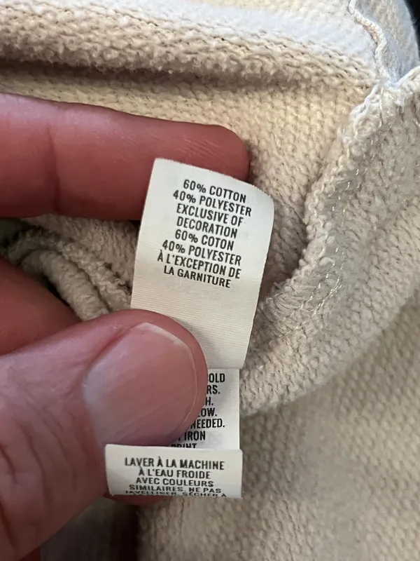 Aerie Sweatshirt Womens Medium Cream LOVE Graphic Fleece Pullover Relaxed Fit - Image 9