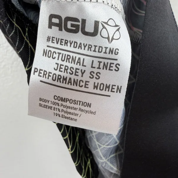 AGU Cycling Jersey Womens Large Black Multi Nocturnal Lines Performance Bike EUC - Image 11