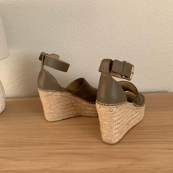 Marc Fisher Grey/Olive Espadrille Wedges - Image 5