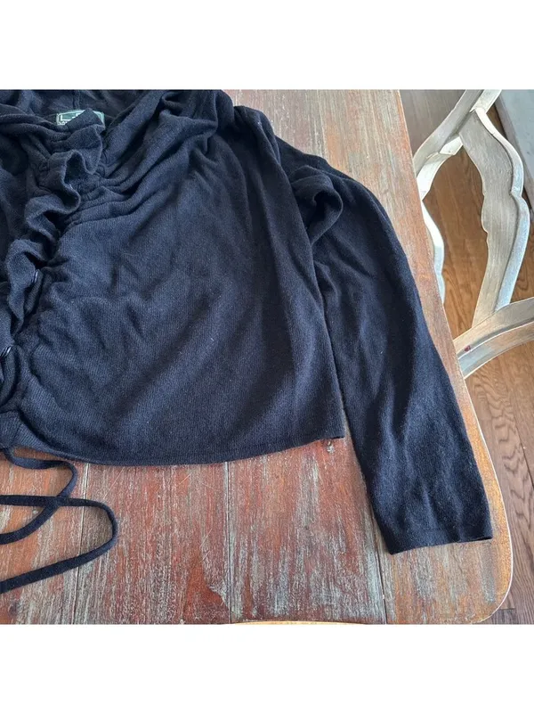 Lauren Active Ralph Lauren Black Cowl Neck Sweater M Wool Blend - Image 5