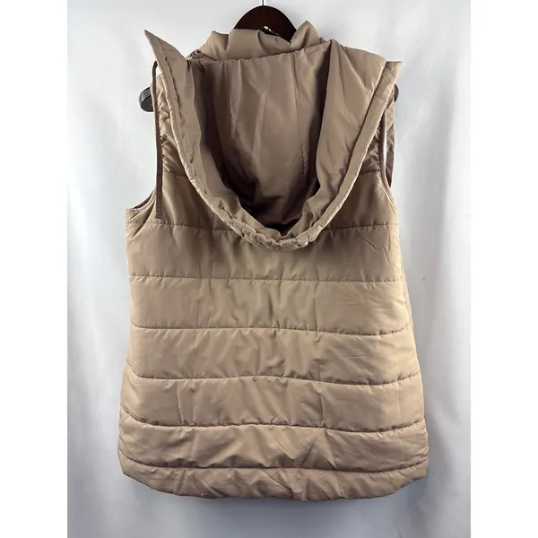 Women’s Coldwater Creek XL Beige Puffer Vest - Image 3