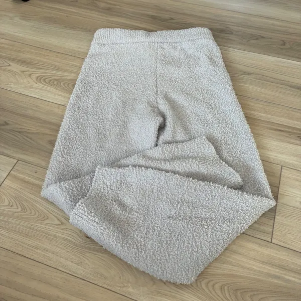 Pleshy Cozy Lounge Pants Light Blue Plush‎ Soft Drawstring Waist Size M - Image 4