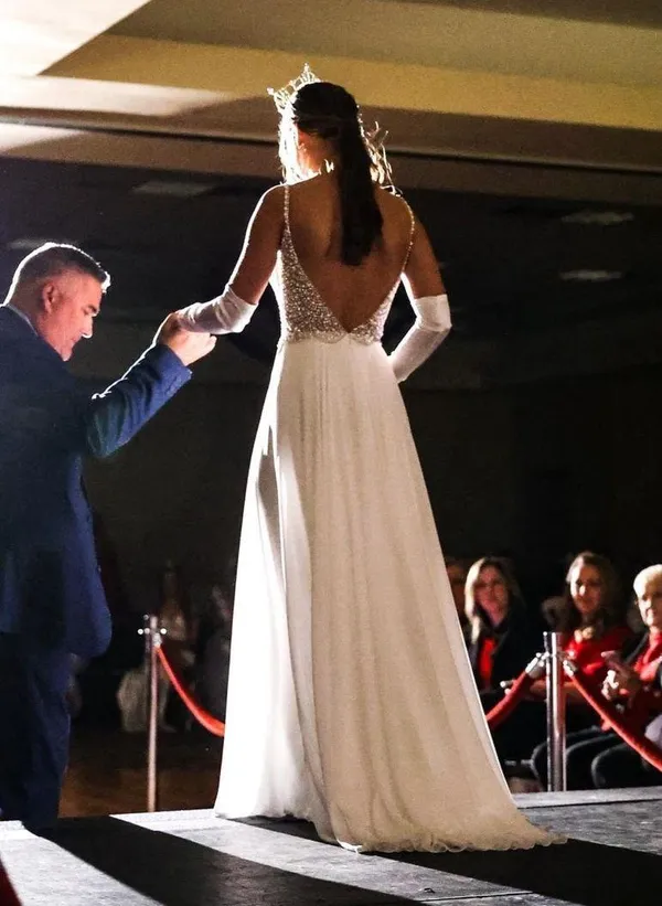 White Sherri Hill Gown - Image 2
