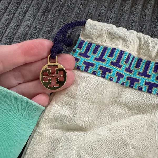 Tory Burch Storage Dustbag Dust Bag Teal Blue Authentic Wallet SLG Purse Bag - Image 3
