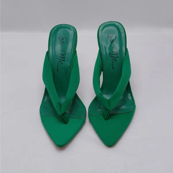 Womens Wedge Heel Sandals Size 7 Green Wedding Cocktail Party Y2K Revival So Me - Image 2