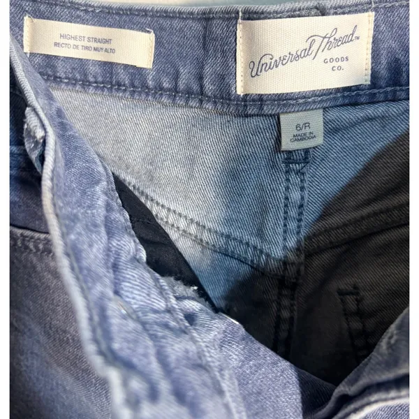 Universal Thread‎ Highest Rise Straight Jeans Blue Button Fly 6R NWT - Image 4