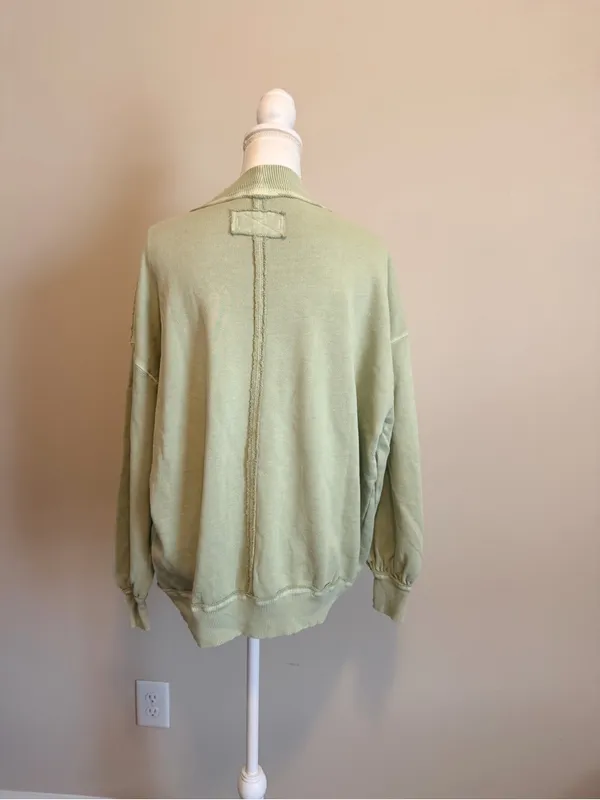 Free People Green Palm Springs Pullover oversized woman's size XS NWOT - Image 7