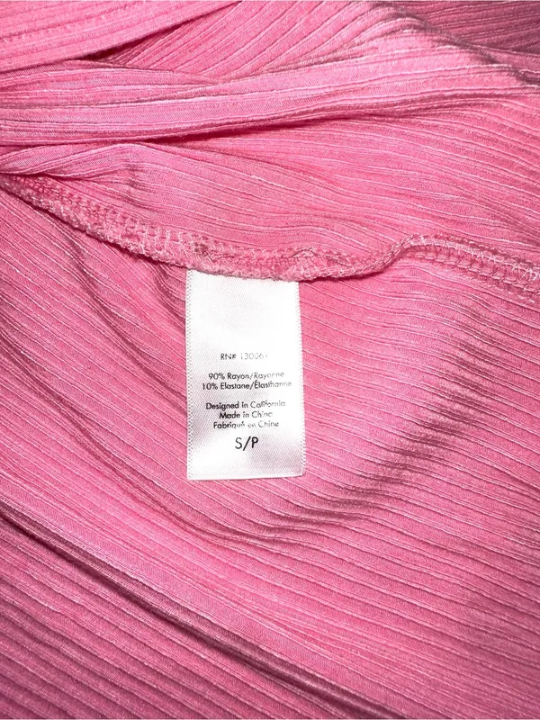 L*space Skyler Dress Ribbed Pink Cutout Side Slit Sleeveless Midi SMALL in Guava - Image 6
