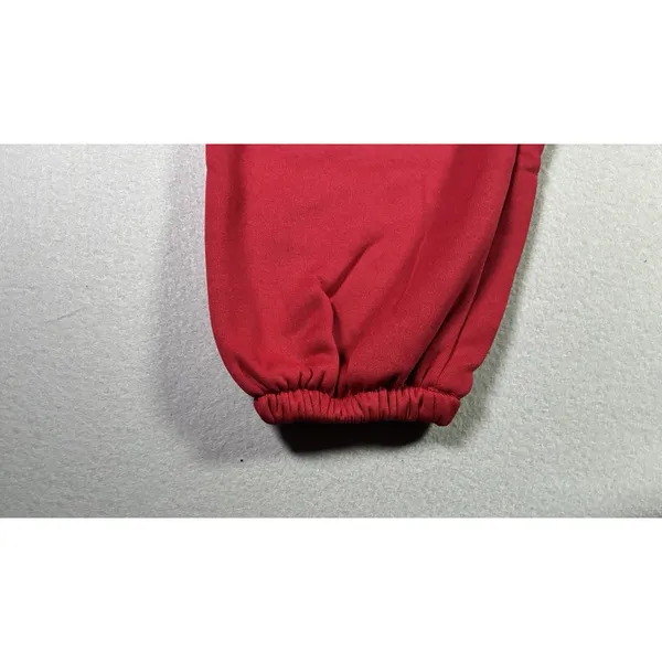 Red Unisex Jogger Sweatpants Drawstring Elastic Waist Classic Minimalist Small‎ - Image 2