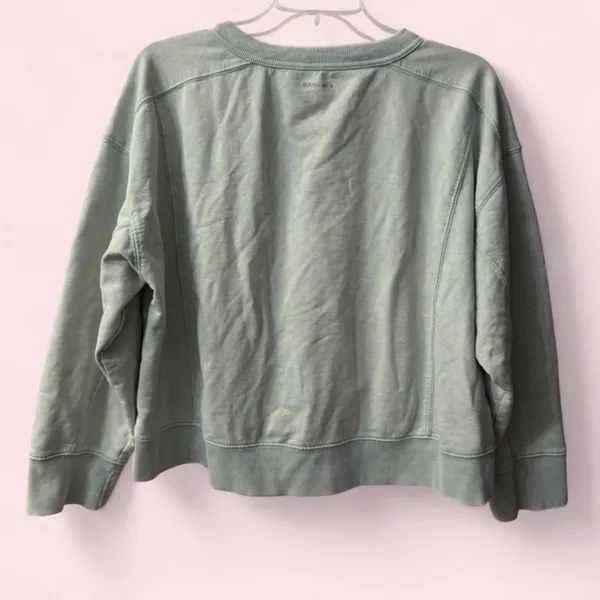 Danskin Women’s Danksin Crewneck Cropped Sweatshirt Oversized Mint Large - Image 4