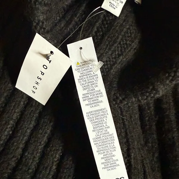 NEW Topshop Black Ribbed Turtleneck Sweater Black Cropped - Image 5