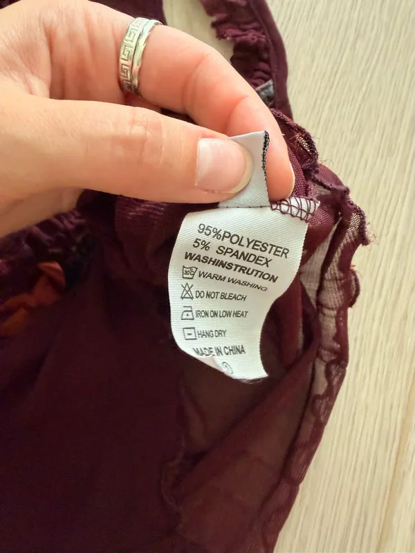 GUC Burgundy Sheer Mesh Y2K Cami Top - Image 4