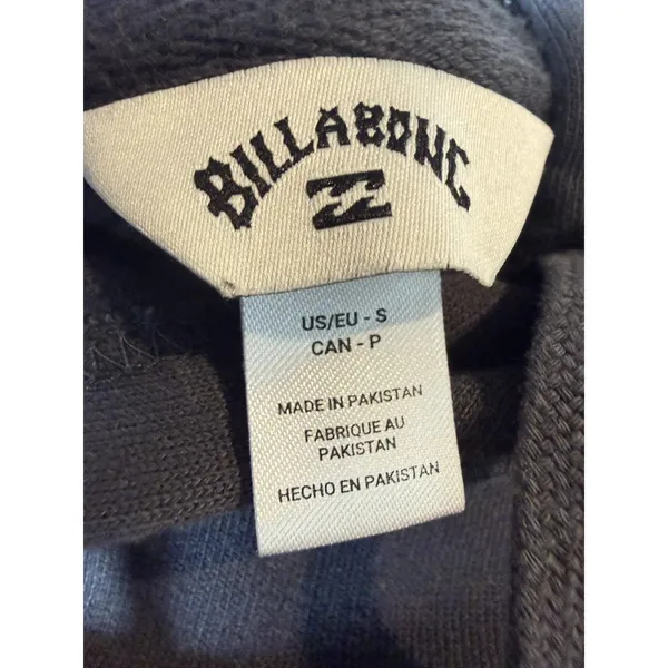 Billabong Lazy Daze Cropped‎ Hoodie Sweatshirt Gray Women's Size S - Image 8