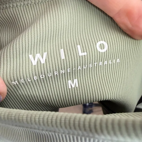 WILO The Label NWOT Sage Green Contrast Piping Ribbed Sports Bra Medium - Image 4