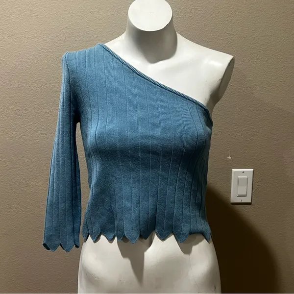 LPA by Revolve ruba one shoulder sweater top in periwinkle - Image 2