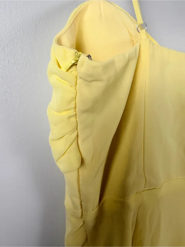 Saints & Secrets Jayna Ruffle Trim Split Dress Yellow size XS New READ - Image 7