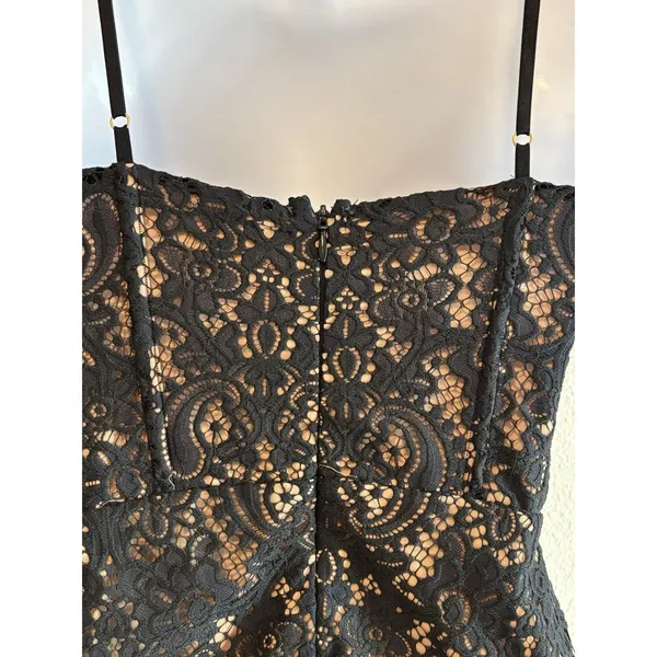 For‎ Love and Lemons XS Vika Mini Dress Black Lace Overlay Bodycon Corset - Image 5