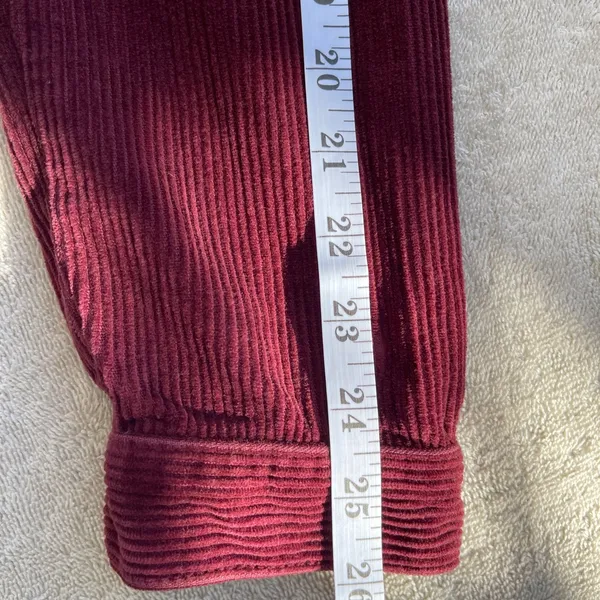 Topshop Burgundy Corduroy Belted shirt dress coat grunge fall streetwear casual - Image 8
