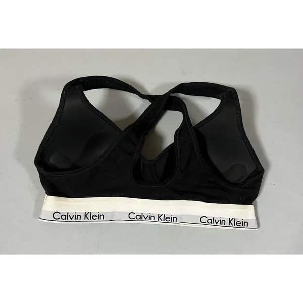 Calvin Klein Black Logo Padded Racerback Sports Bra Bralette Bra-Top Lingerie Size M 🖤 - Image 5
