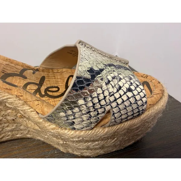 Sam Edelman Maura Snakeskin Espadrille Platform 4" Wedge Sandals Size 8.5 - Image 8