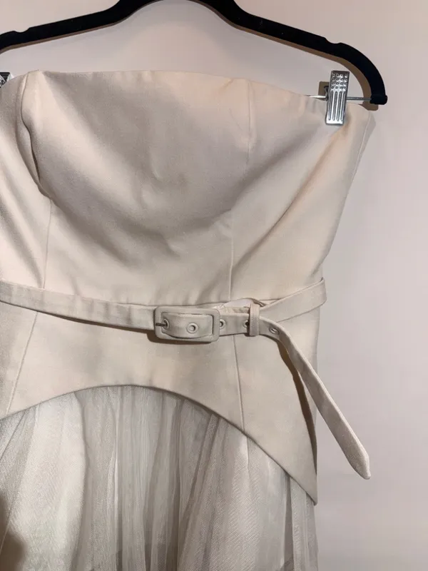 Hutch x Anthropologie White Twofer Tube Top Strapless Corset Style Size 8 - Image 11