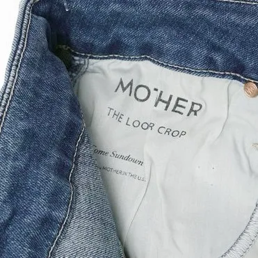 MOTHER Jeans High Waisted Looker Crop Beach in Sun Comedown - Image 7