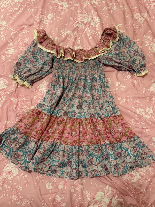 Flora ruffle girly dress Pink Size M - Image 5