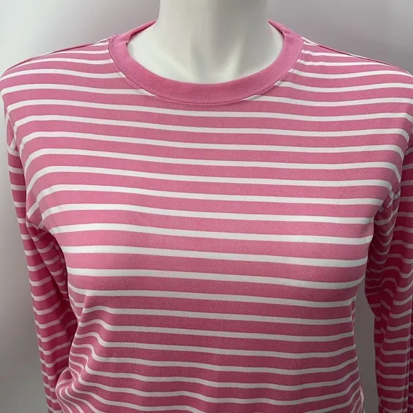 Draper James pink ladies striped long sleeve top medium - Image 2