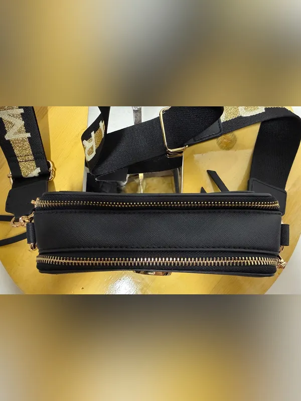 Marc Jacobs Black Saffiano Leather Crossbody Snapshot Camera Bag w 2 Pockets - Image 8