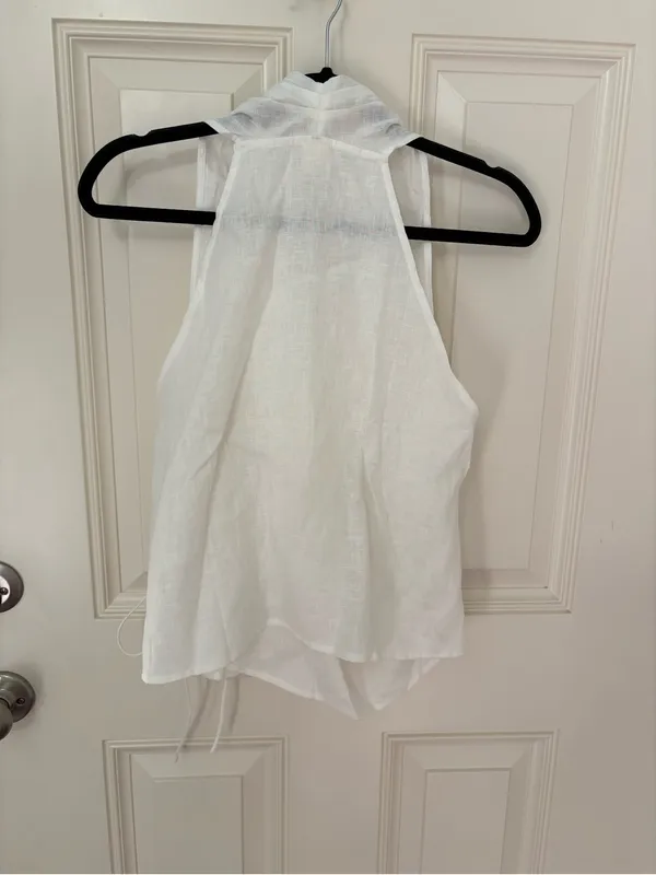 Lintico 100% Linen Halter Neck Tie-Front Crop Top Faye - Image 5
