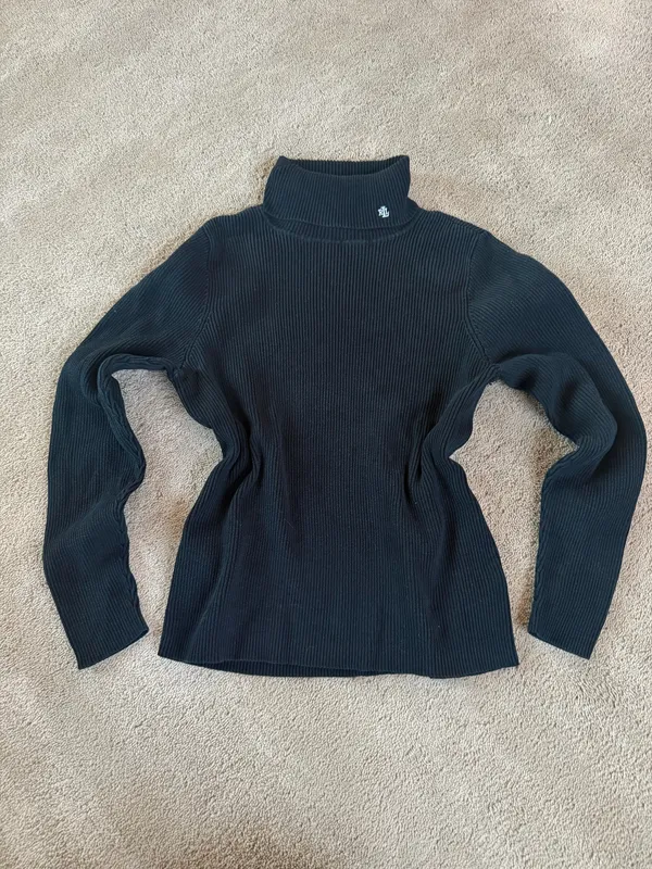 Lauren Ralph Lauren Black Ribbed Turtleneck – Petite Large - Image 2