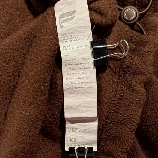 Fabletics Rayne Polar Fleece 1/4 Zip Brown XL Oversized Lounge Cozy Athleisure - Image 5
