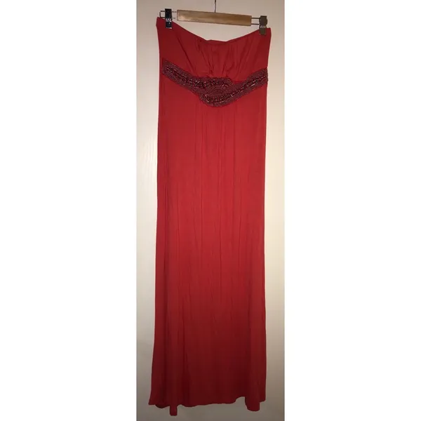 Bead and chain strapless maxi Size L - Image 2
