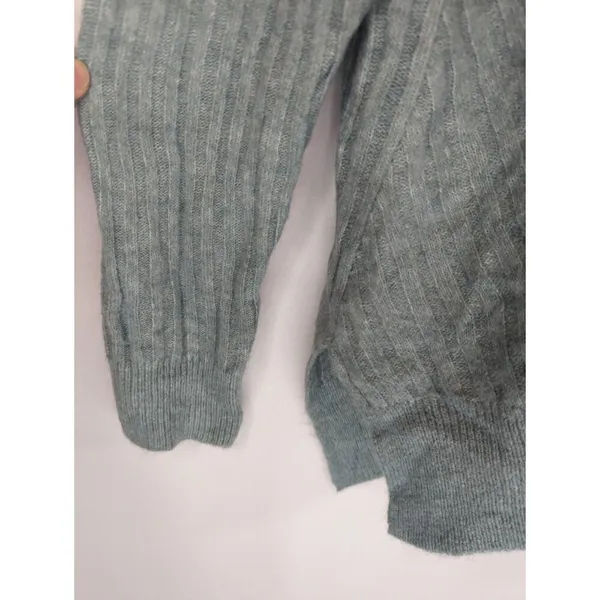 Abercrombie & Fitch‎ Aqua Green Ribbed Knit Crew Neck Pullover Sweater Size S - Image 2