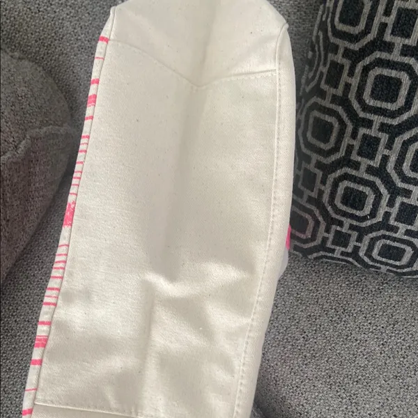 Juicy Couture Cream and Pink Canvas Tote - Image 5