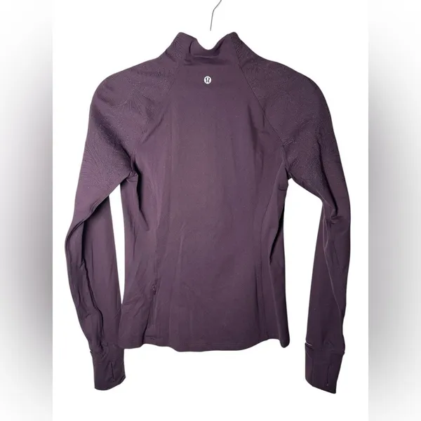 Lululemon Run Toasty‎ Tech Half Zip Pullover Black Cherry Womens 4 - Image 7
