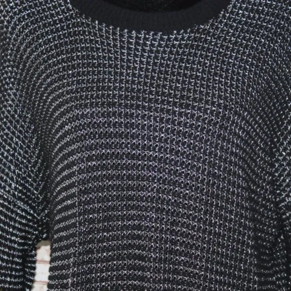 Apt 9 Metallic Gray Black Sweater Size L - Image 2