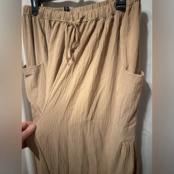 Merokeety tan wide leg cargo trouser M - Image 10