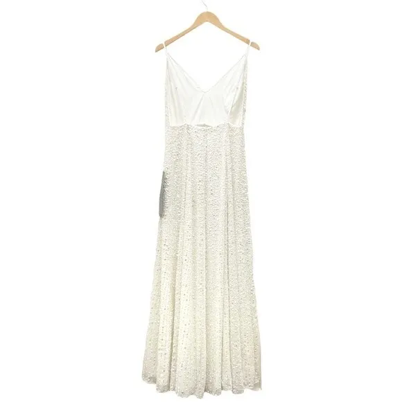 NWT ASOS Ivory Sequined Beaded Josie Backless Cami Maxi Wedding Dress Size 6 NEW - Image 4