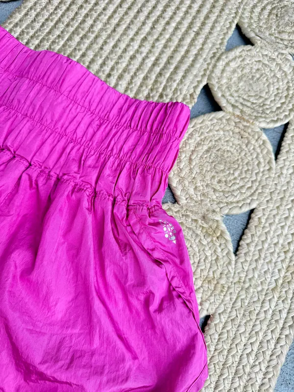 FP Movement The Way Home Hot Pink Smocked High Rise Shorts S - Image 2