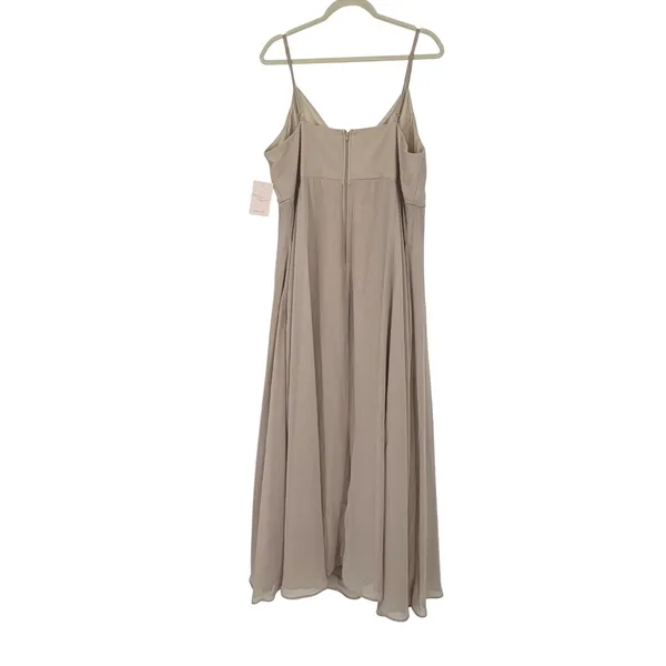Birdy Grey Kaia Chiffon Dress Neutral Champagne 1X Bridesmaid Maxi‎ NWT - Image 2