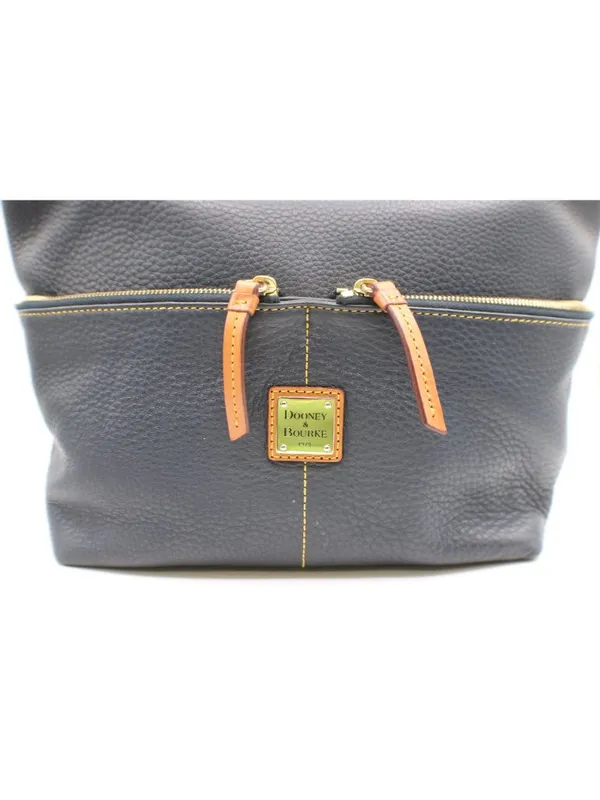 Dooney and Bourke Dillen Navy Pebble Leather Double Pocket Convertible Shopper - Image 2