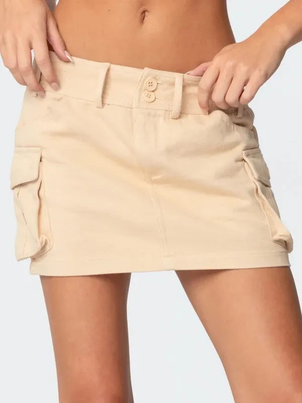 Edikted Katya low-rise cargo cotton festival trendy concert skirt size small 28 - Image 3