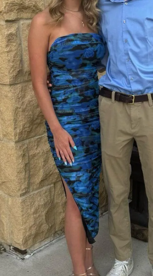Windsor Bloom Strapless Ruched Floral Dress - Image 3