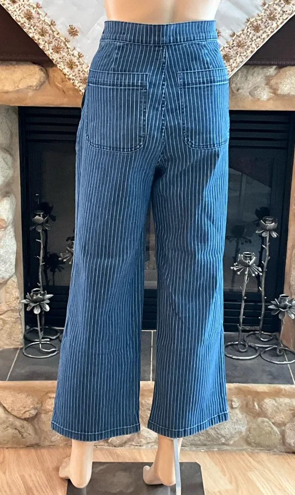 J Crew slim wide leg sailor jeans in stripes - Image 4
