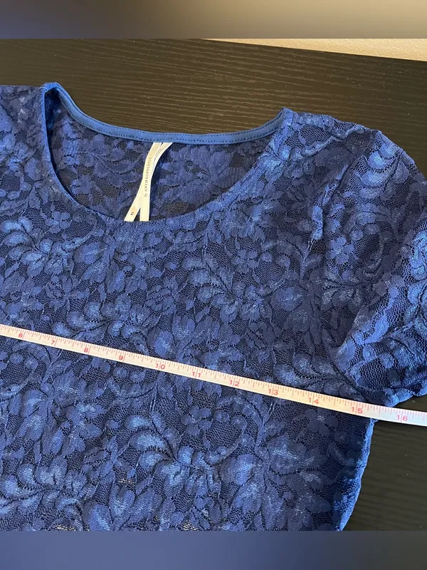 Anthropologie Women’s‎ Blue Lace Long Sleeve Layering Top XS Festival - Image 8